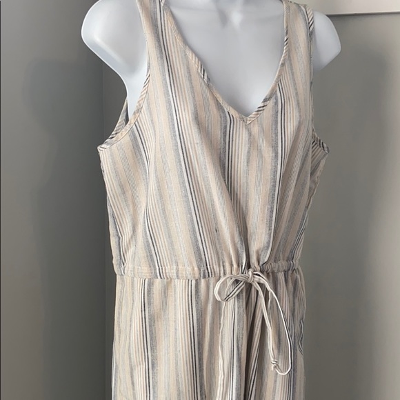 Anthropologie DREW Striped Tan Jumpsuit - Picture 6 of 12